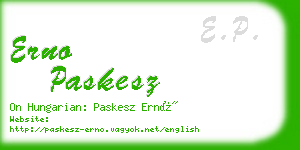 erno paskesz business card